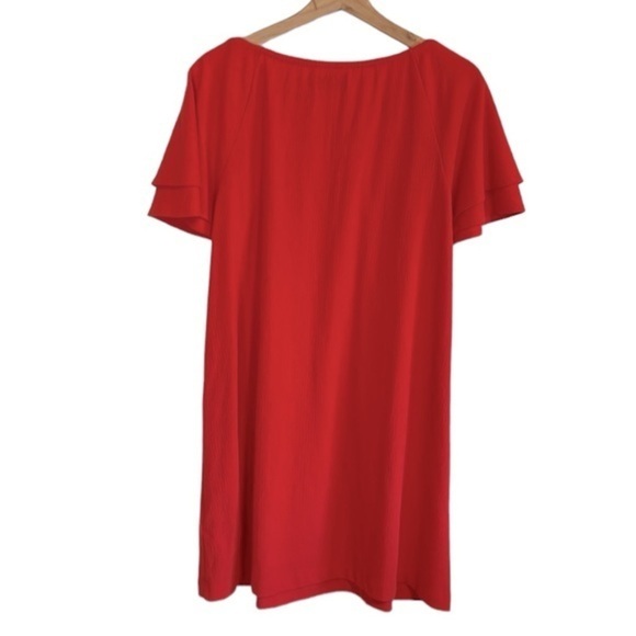 Madewell Texture & Thread Tiered Sleeve Mini Dress Women’s Size Small Orange - Picture 5 of 8